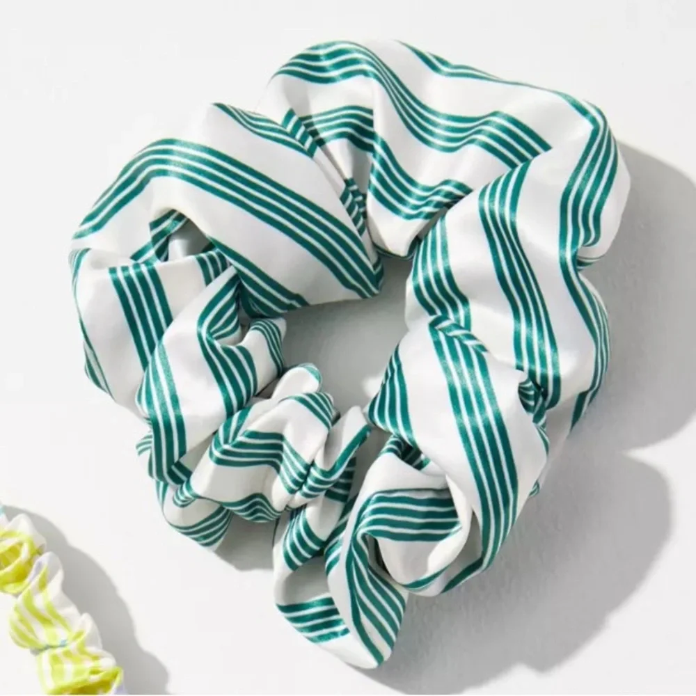 Anthropologie Printed Headband & Scrunchies Striped Green and Plaid Set